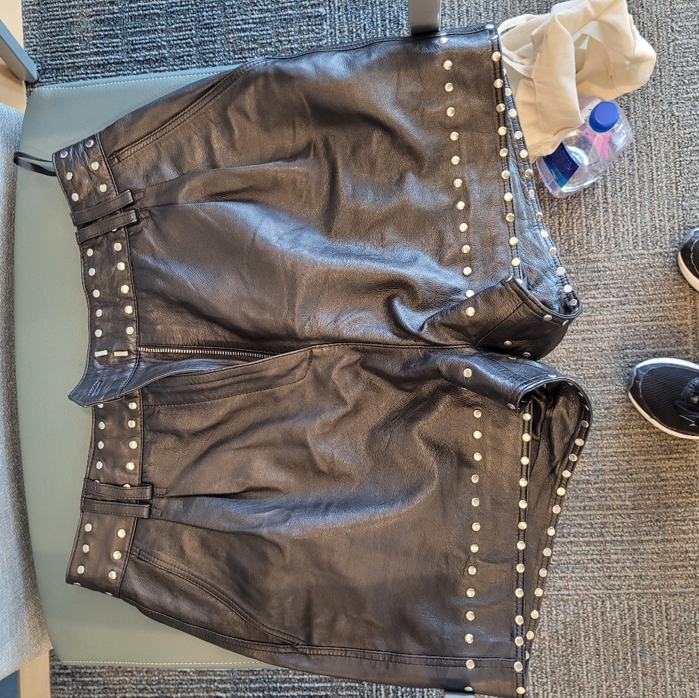 Nasty Gal size US 8, black leather shorts